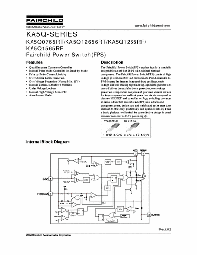 FAIRCHILD KA5Q SERIES FPS POWER SWITCH